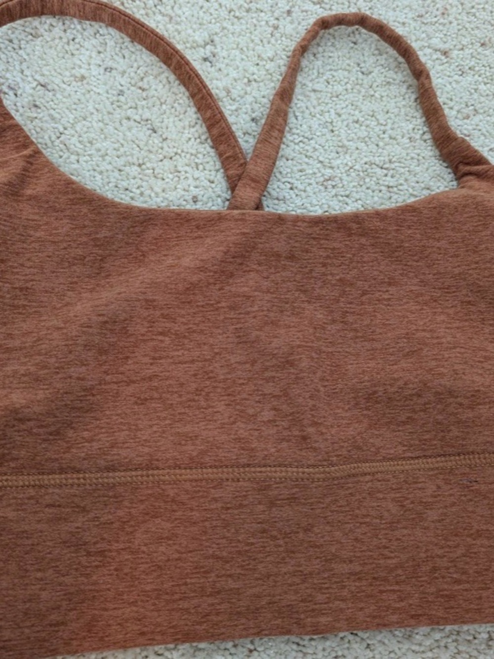 Vuori Rust Brown Strappy Sports Bra